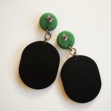 Load image into Gallery viewer, PRE-ORDER RBG Inspired Collar Earrings, Hypoallergenic Titanium Posts, Green Accent