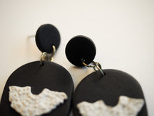 Load image into Gallery viewer, RBG Inspired Collar Earrings, Hypoallergenic Titanium Posts, Black Accent