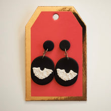 Load image into Gallery viewer, RBG Inspired Collar Earrings, Hypoallergenic Titanium Posts, Black Accent