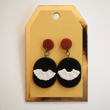 Load image into Gallery viewer, PRE-ORDER RBG Inspired Collar Earrings, Hypoallergenic Titanium Posts, Red Accent