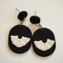 Load image into Gallery viewer, PRE-ORDER RBG Inspired Collar Earrings, Hypoallergenic Titanium Posts, Black Accent