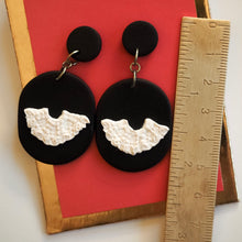 Load image into Gallery viewer, RBG Inspired Collar Earrings, Hypoallergenic Titanium Posts, Black Accent
