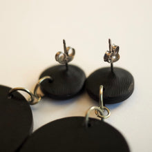 Load image into Gallery viewer, RBG Inspired Collar Earrings, Hypoallergenic Titanium Posts, Black Accent