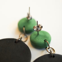 Load image into Gallery viewer, PRE-ORDER RBG Inspired Collar Earrings, Hypoallergenic Titanium Posts, Green Accent