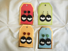 Load image into Gallery viewer, RBG Inspired Collar Earrings, Hypoallergenic Titanium Posts, Red Accent