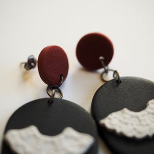 PRE-ORDER RBG Inspired Collar Earrings, Hypoallergenic Titanium Posts, Red Accent