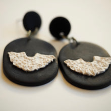 Load image into Gallery viewer, RBG Inspired Collar Earrings, Hypoallergenic Titanium Posts, Black Accent
